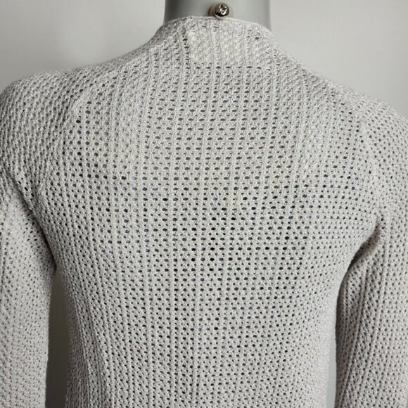 Zadig & Voltaire "Daphnee" Silver Grey Open Front Knit Cardigan Size S - Picture 6 of 11